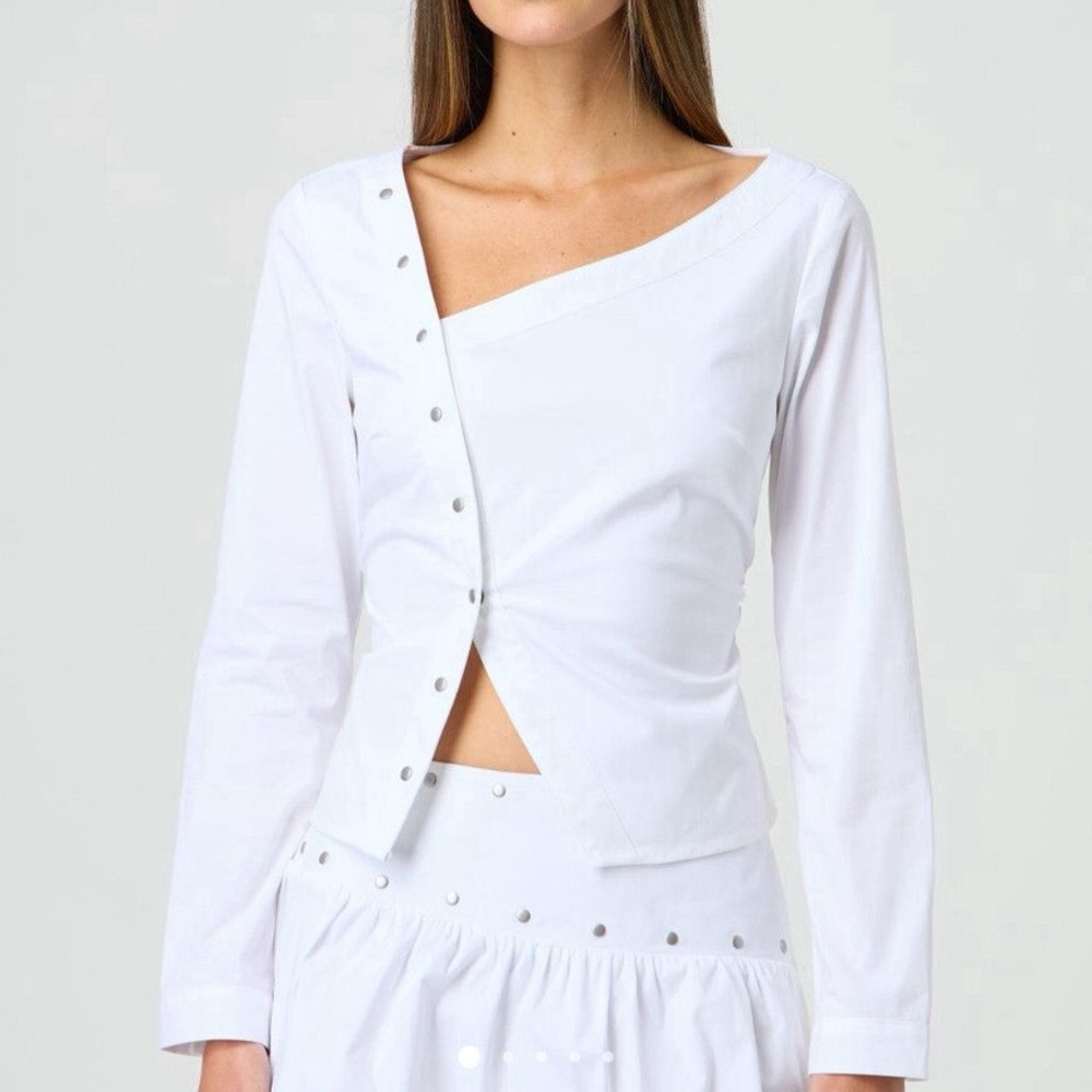 Glassons white asymmetric long sleeve